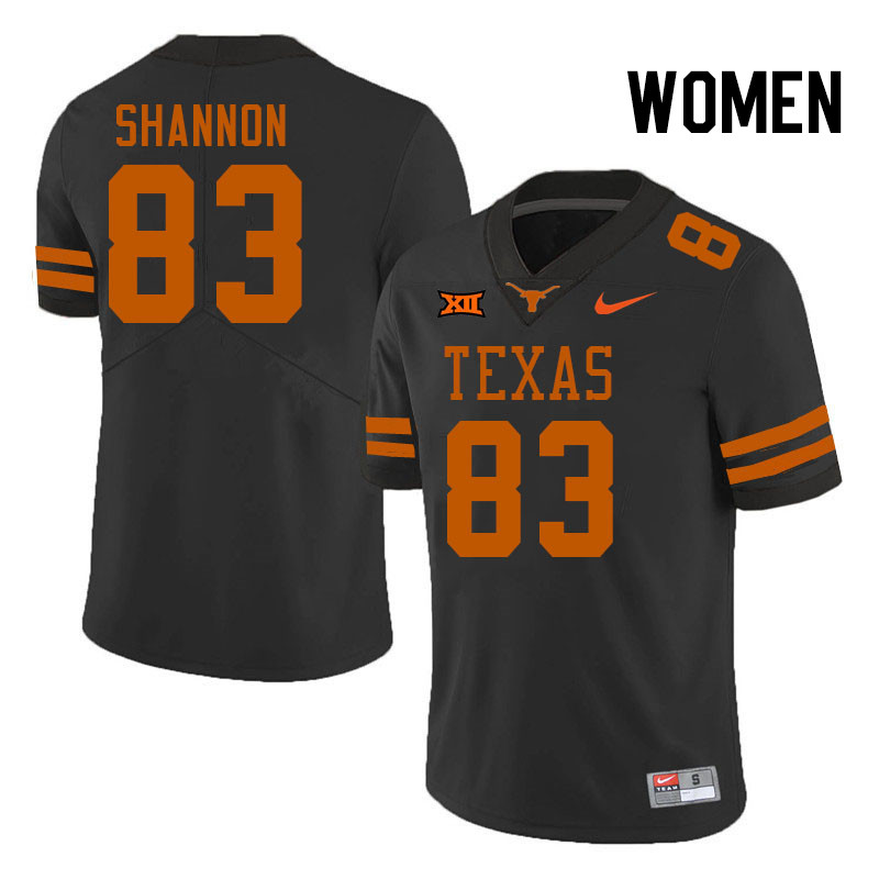 Women #83 Spencer Shannon Texas Longhorns College Football Jerseys Stitched Sale-Black